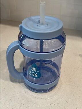 Large Blue 80oz Straw Water Mug